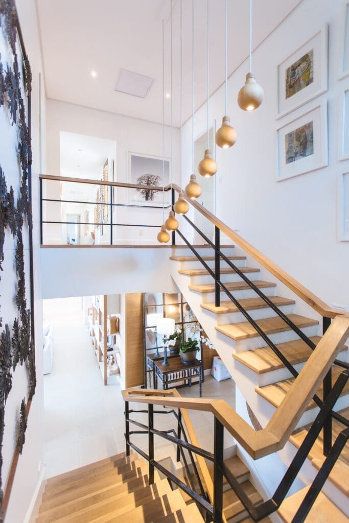 Newly renovated stairs with modern design